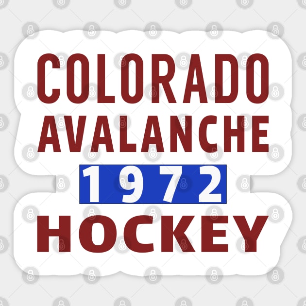 Colorado Avalanche Hockey 1972 Classic Sticker by Medo Creations